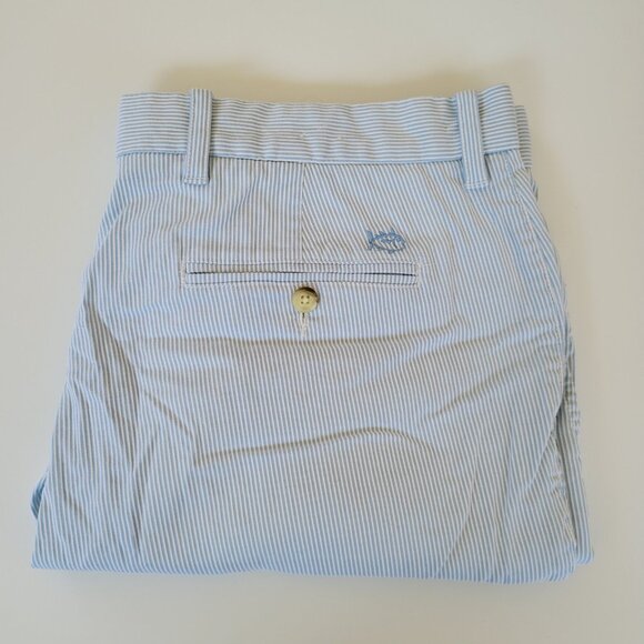 Southern Tide Shorts, Men's 38W, Light Blue & White Stripe, Flat‎ Front - Picture 8 of 11
